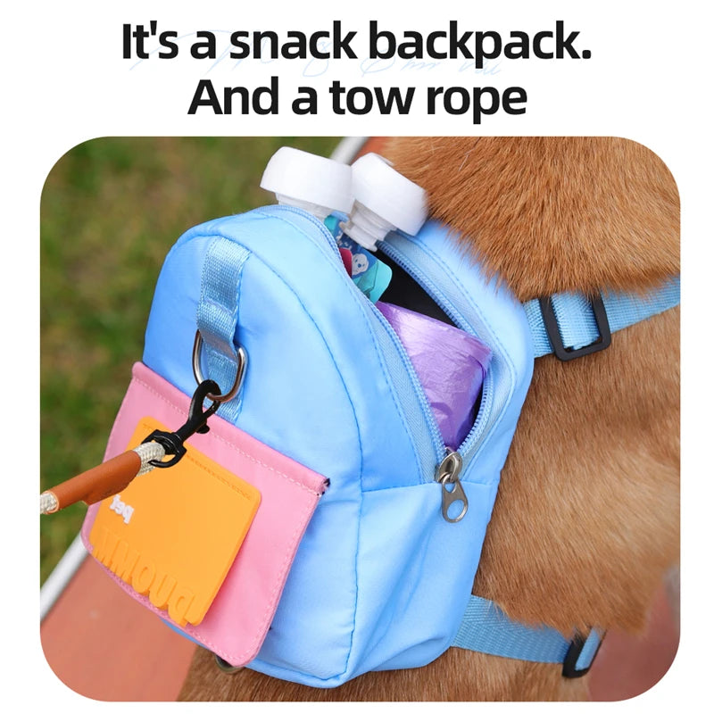 Doggy Backpack Harness w/Treat Pouch & Bag Dispenser