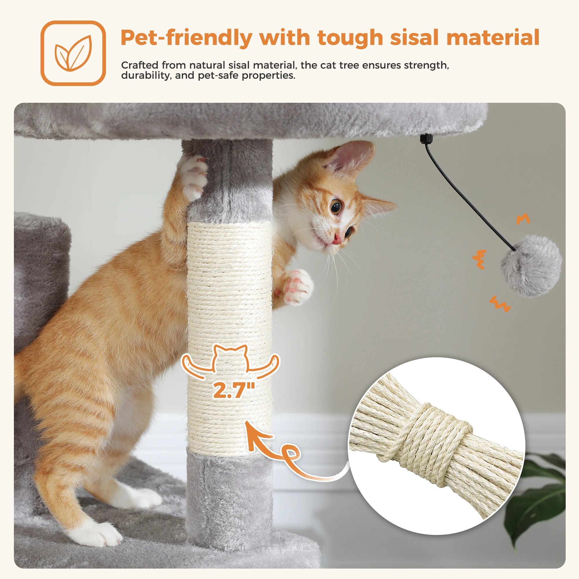 ClimbingCats Tower - Carpeted Climber with Hammock, Houses and Scratchers